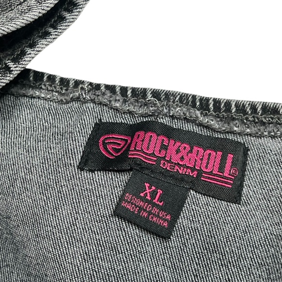 Rock&Roll Denim Charcoal Black Denim Dress with Stretch Women’s XL NWT - Picture 8 of 10